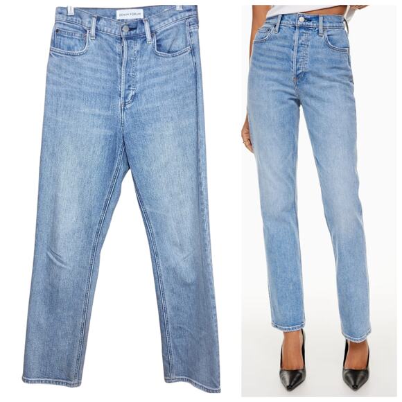 Aritzia Denim Forum the Arlo high rise straight 28  light wash button fly jeans - Picture 1 of 6